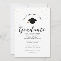 Minimalist Graduation Faux Gold Glitter