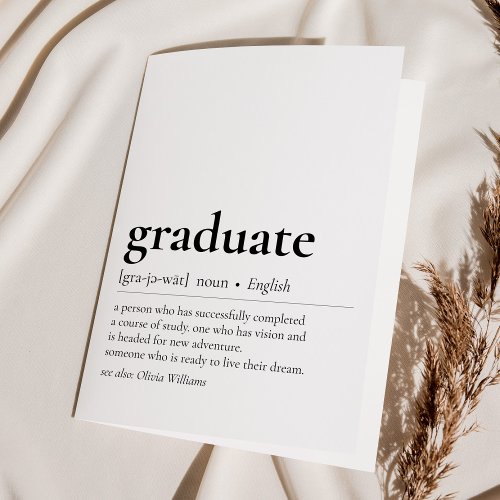 Minimalist Graduation Graduate Definition Greeting Card