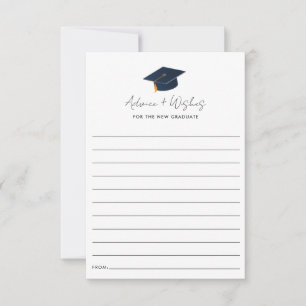Minimalist Graduation Icon Advice Note Card