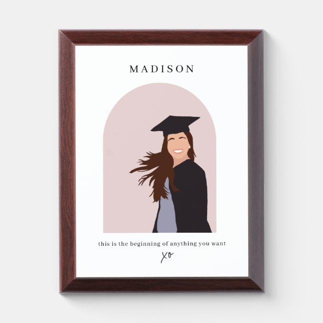 Minimalist Graduation Inspirational Quote Keepsake Award Plaque (Vertical)
