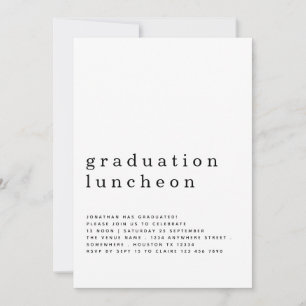 Minimalist Graduation Luncheon Invitation