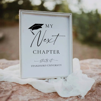 Minimalist Graduation My Next Chapter Starts at Pedestal Sign