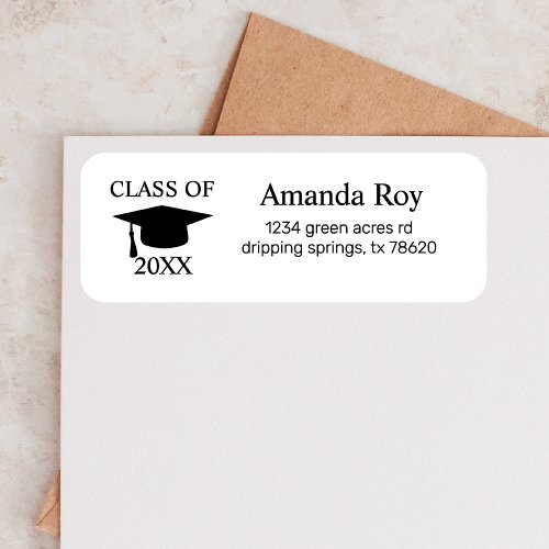 Minimalist  Graduation Party Favor Class of Senior Label