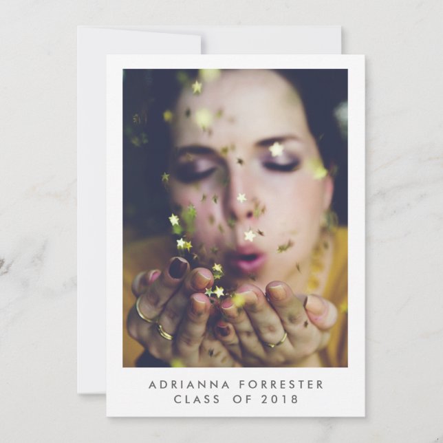 Minimalist Graduation Party Photo Invitation (Front)