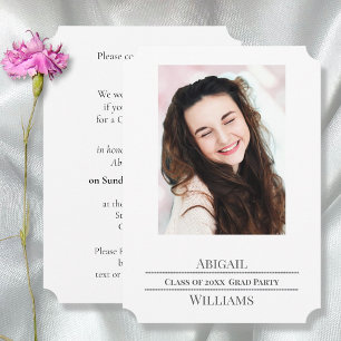 Minimalist Graduation Party Photo Invitation
