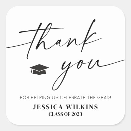 Minimalist Graduation Party Thank You Favor Tags