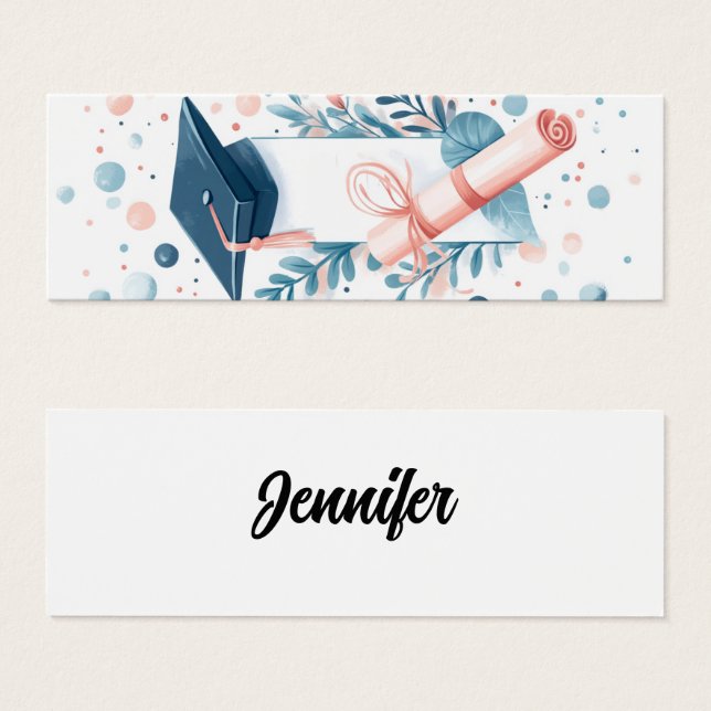 Minimalist Graduation Pastel color Bookmark (Front & Back)