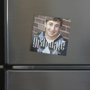 Minimalist Graduation Photo Magnetic Announcement