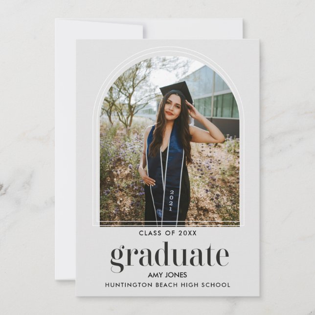 Minimalist Graduation Photo Party Invitation (Front)