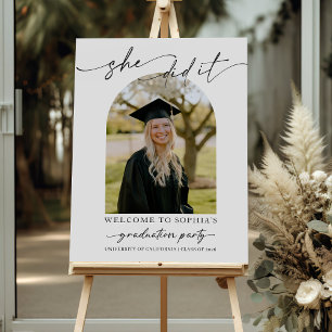 Minimalist Graduation Photo Party Welcome Sign