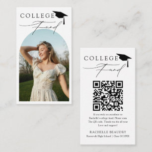 Minimalist Graduation QR Code College Fund Photo E Enclosure Card