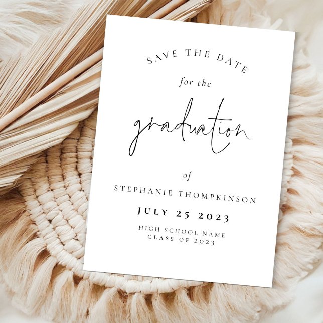 Minimalist Graduation Save The Date Announcement (view of item)