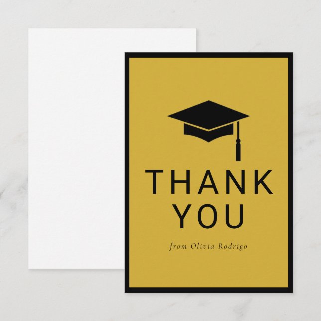 Minimalist Graduation Thank You Card for Friends (Front/Back)