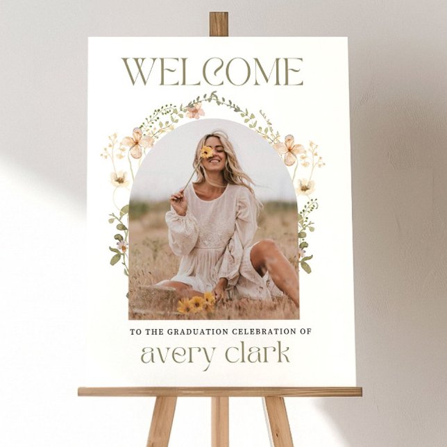 Minimalist Graduation Welcome Sign Wildflower  (Creator Uploaded)