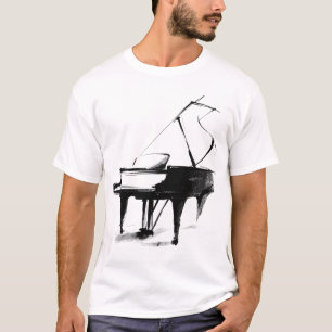 Minimalist Grand Piano Sketch Music T-Shirt