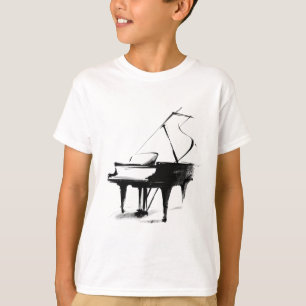Minimalist Grand Piano Sketch Music T-Shirt