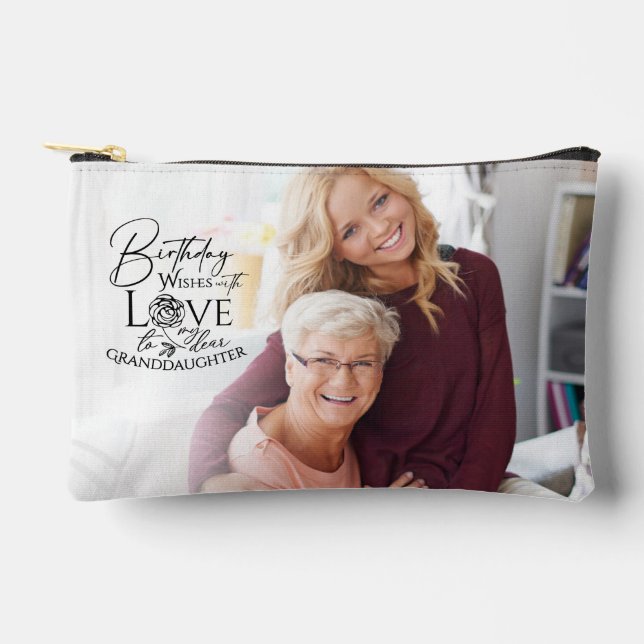 Minimalist Granddaughter Typography Photo Accessory Pouch (Front)