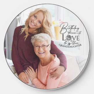 Minimalist Granddaughter Typography Photo Wireless Charger