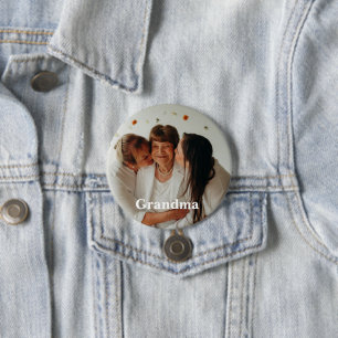 Minimalist grandma custom photo button