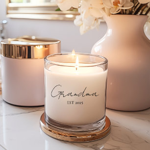 Minimalist Grandma EST 2025   Personalized Gift Scented Candle