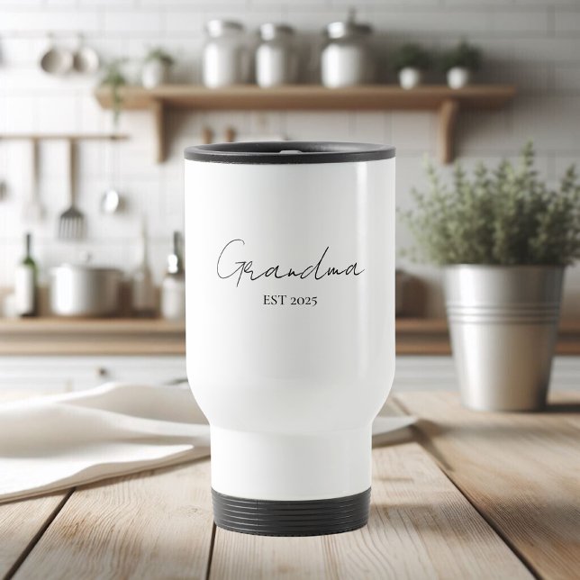 Minimalist Grandma EST 2025 | Personalized  Travel Mug (Creator Uploaded)