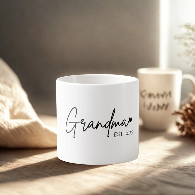 Minimalist Grandma EST | New Grandma Gift Espresso Cup (Creator Uploaded)