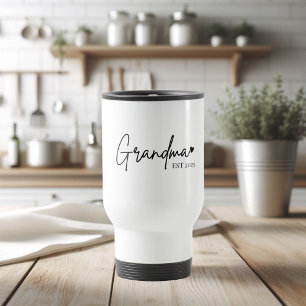 Minimalist Grandma EST   New Grandma Gift Travel Mug