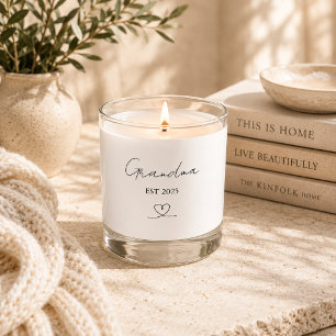 Minimalist Grandma EST Year Custom Jar Candle