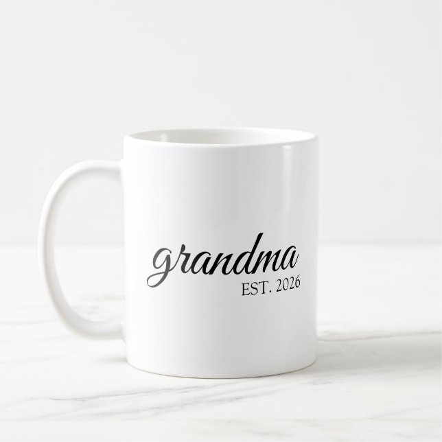 Minimalist grandma Established Date Coffee Mug (Left)