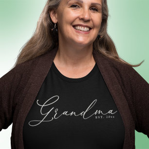 Minimalist Grandma Script Established Date Tri-Blend Shirt