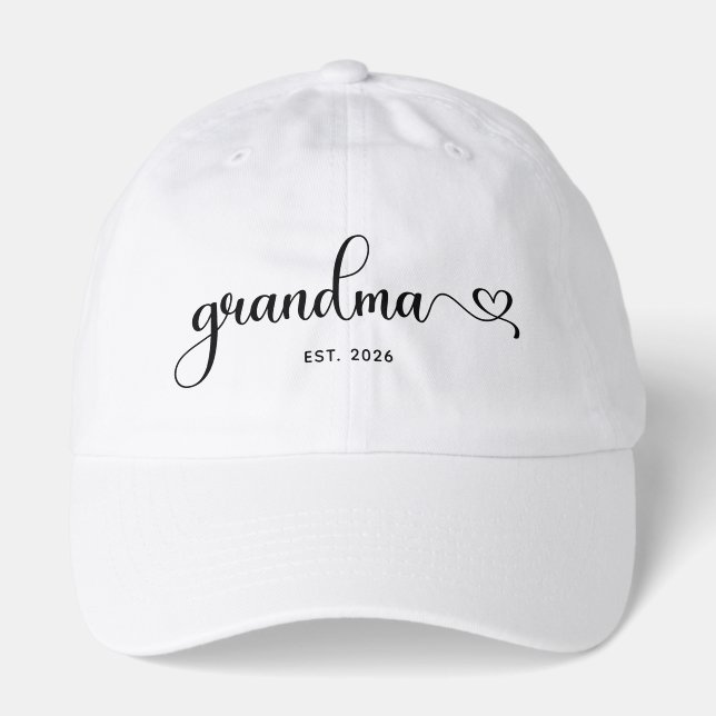 Minimalist Grandma Swash Heart Script Hat (Front)