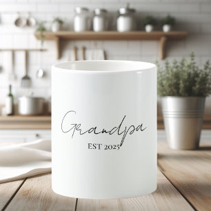 Minimalist Grandpa EST 2025 Mug New Grandpa Gift