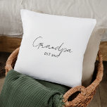 Minimalist Grandpa EST 2025 | New  Throw Pillow<br><div class="desc">Welcome a new chapter with this cozy and stylish Grandpa EST 2025 throw pillow. Featuring a modern handwritten script on a soft,  neutral background,  this personalized accent piece is perfect for first-time grandfathers or grandpas-to-be. A heartfelt gift for baby announcements,  Father’s Day,  or just to celebrate a growing family.</div>