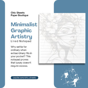 Minimalist Graphic Artistry Design Lined Notepad