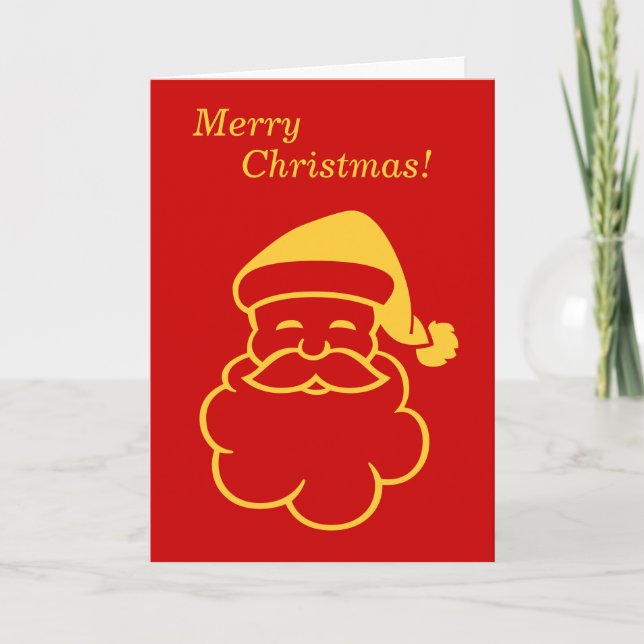 minimalist graphic design gold santa for christmas holiday card (Front)