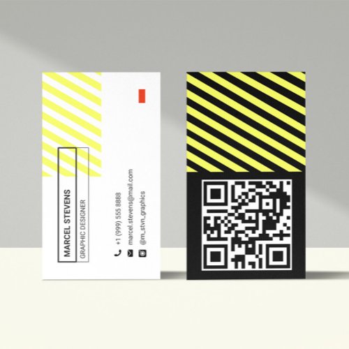 Minimalist Graphic QR Code Clean And Modern Business Card