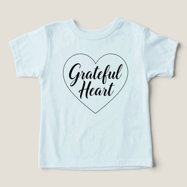 Minimalist "Grateful Heart" Quote Toddler T-shirt (Design Front)