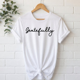 Minimalist Gratefully Signature Script Tri-Blend Shirt