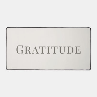 Minimalist Gratitude – Calm Typography Design Desk Mat