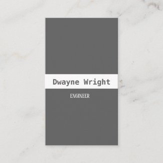 Minimalist gray and white business card
