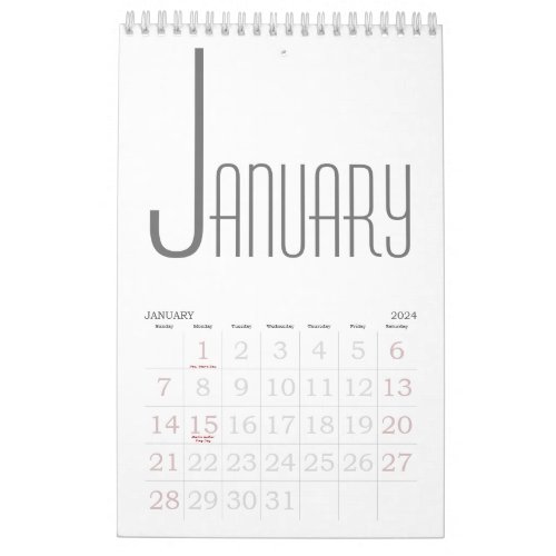 Minimalist Gray and white Calendar