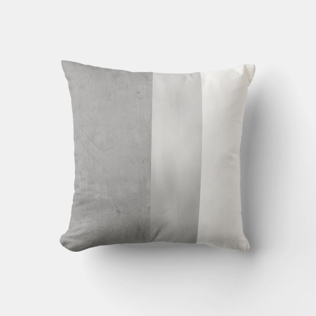 minimalist gray and white design  throw pillow (Front)