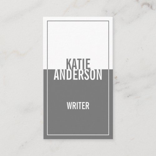 Minimalist gray and white simple geometric modern business card