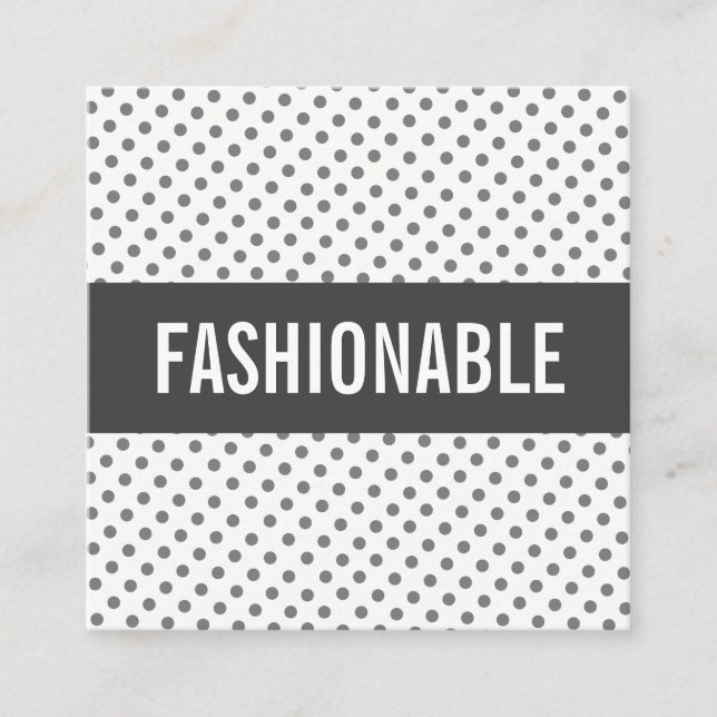 Minimalist / Gray Bar / Dot Pattern Square Business Card (Front)