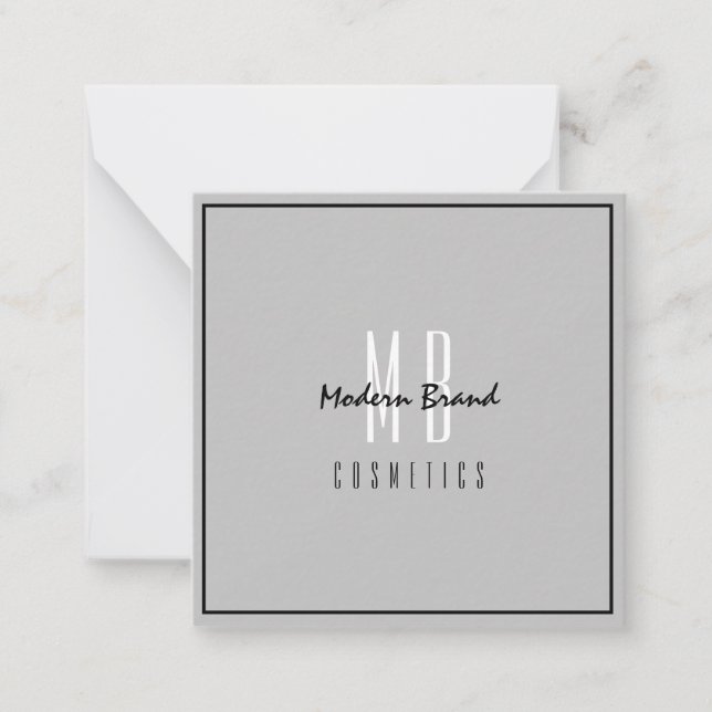 Minimalist Gray Black Modern Business Thank You Note Card (Front)