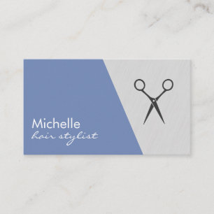 Minimalist Gray Blue Geometric Shears Business Card