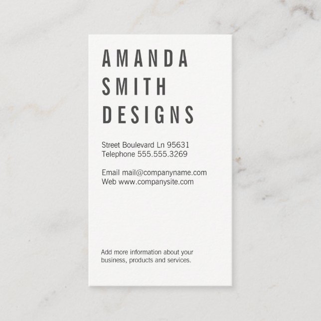 Minimalist / Gray Business Card (Front)
