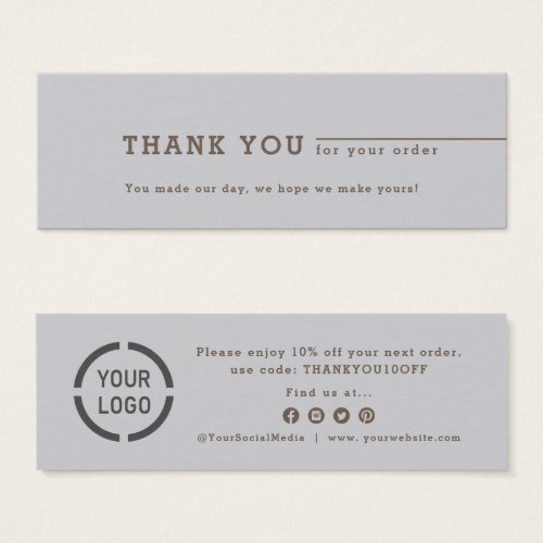 Minimalist gray business logo thank you insert