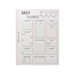 Minimalist Gray Daily Planner - Customizable Name Notepad