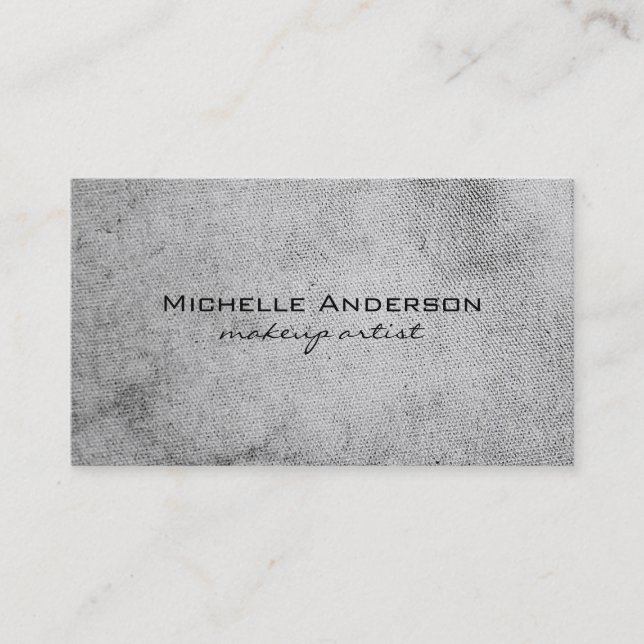 Minimalist Gray Faux Texture Canvas Business Card (Front)